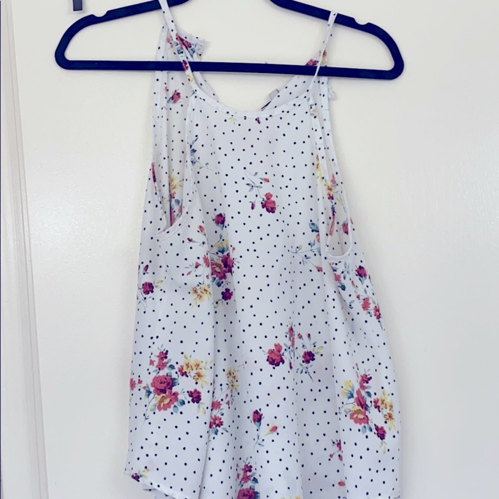 Cute Polka Dot Top with Flowers